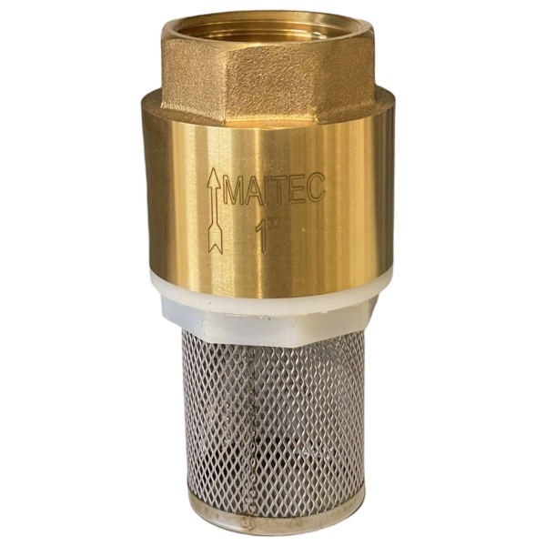 Messing Fußventil 1" mit Rückschlagklappe & Edelstahlfilter – für Brunnen & Pumpen